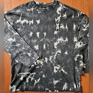 Life Works Black and White Tie Dye Shirt